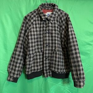 1970s vintage check wool bomber / field jacket made in Portugal
